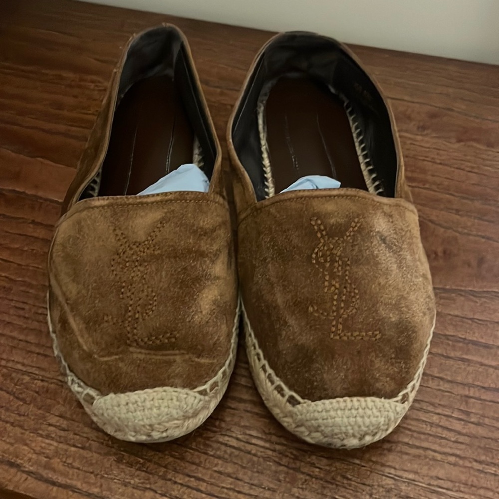 Well Loved YSL Brown Suede Espadrille Womens Size 7.5 (Final Sale) lots of life